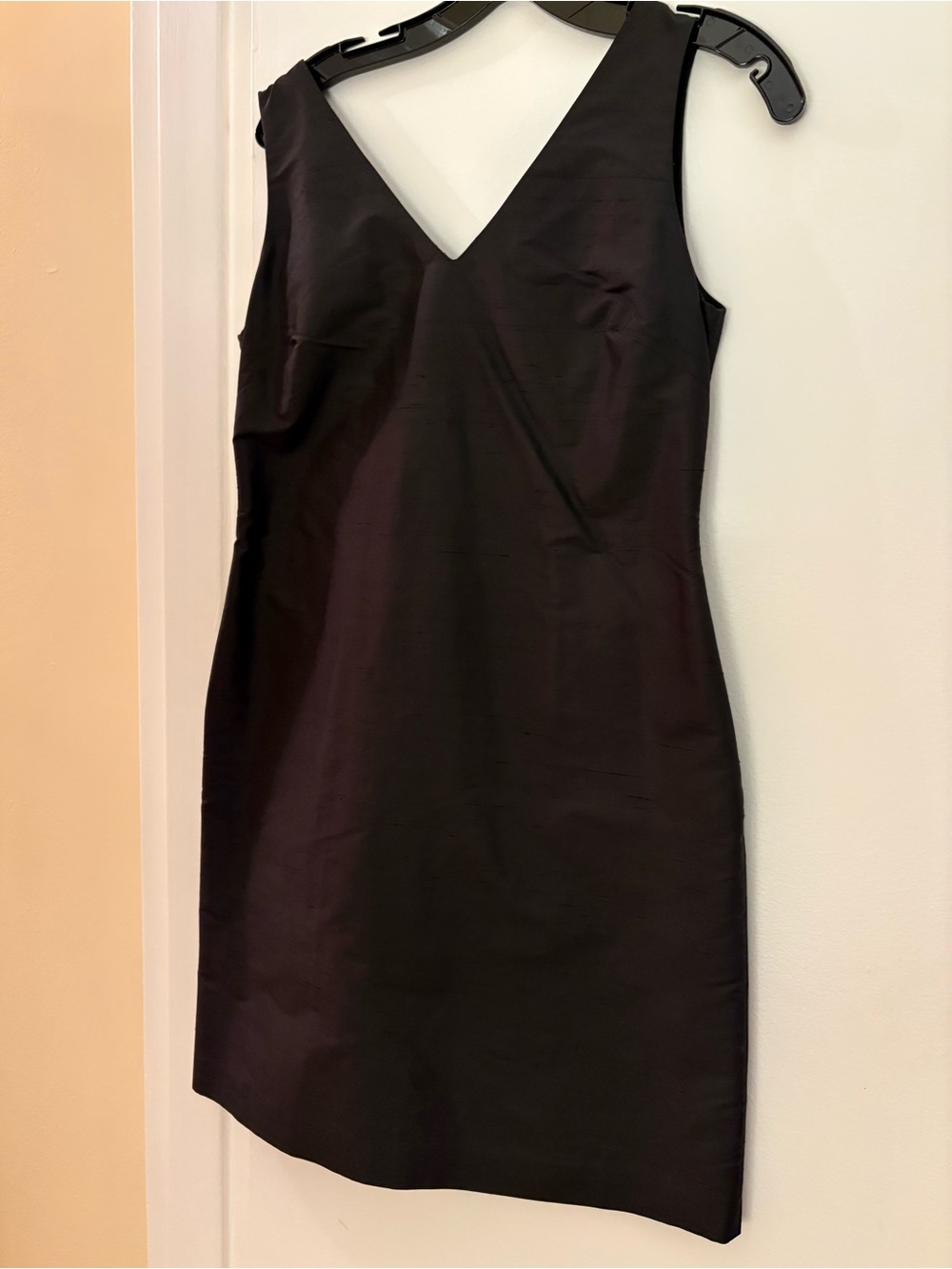 Talbots Classic Black V-Neck Silk Sheath Dress